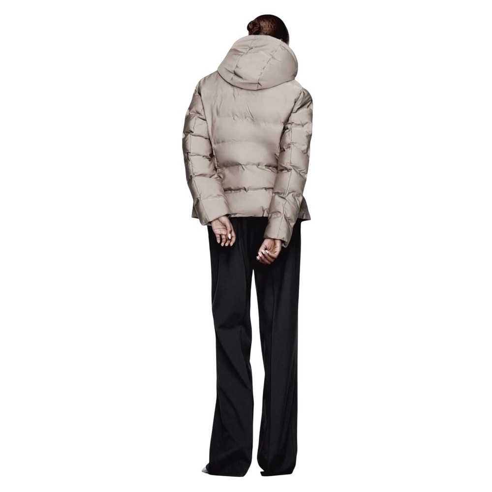 NWT ZARA WATER AND WIND PROTECTION SHORT QUILTED ANORAK SIZE LARGE - Picture 4 of 11